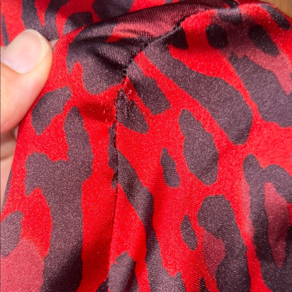 Zara Red and Black Leopard Print Wrap Dress - Picture 6 of 9